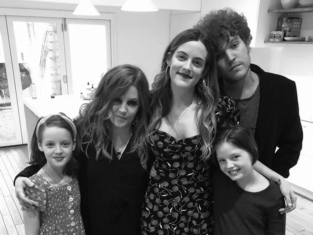 Lisa Marie Presley with all of her children including son Benjamin Storm Keough.