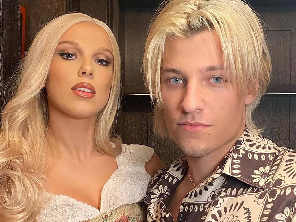 Millie Bobby Brown and Jake Bongiovi both sporting blonde hair