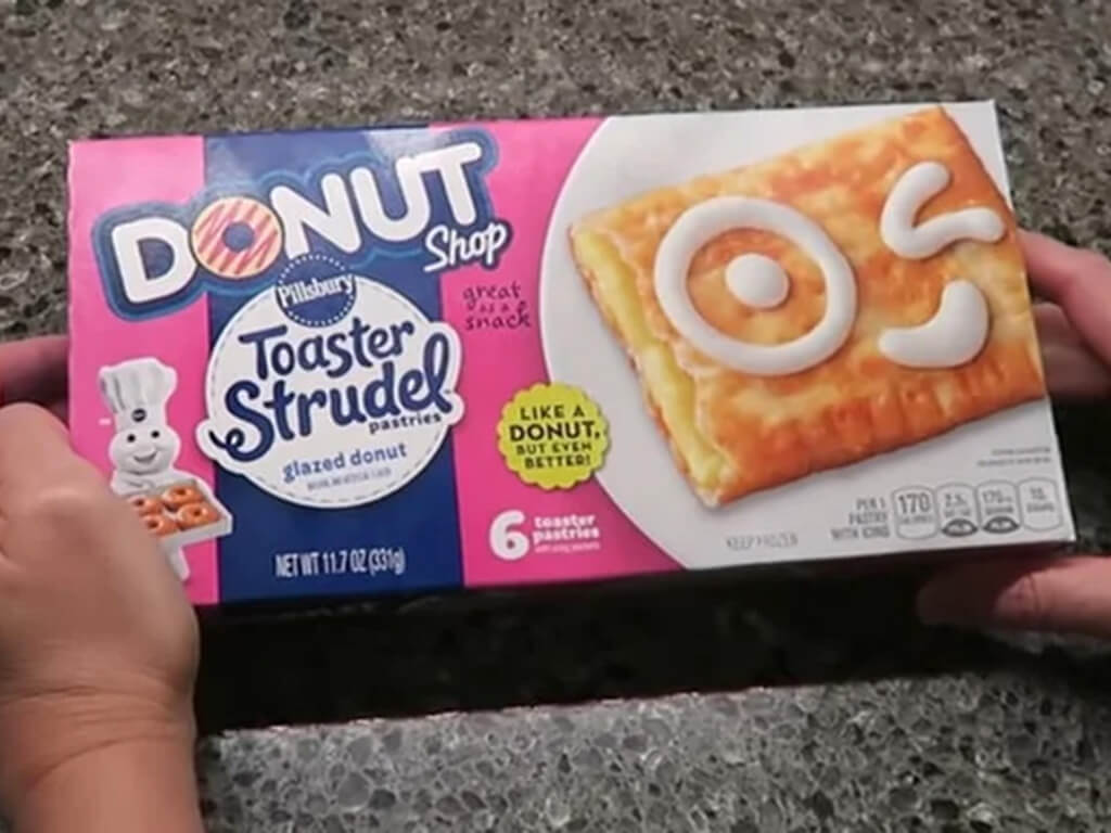 Box of Glazed Donut flavored Toaster Strudel pastries